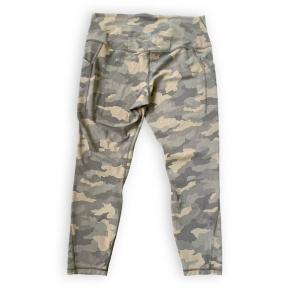 Lululemon Align High-Rise Crop 23"Heritage 365 Camo Beige Multi size 14 - Picture 6 of 9